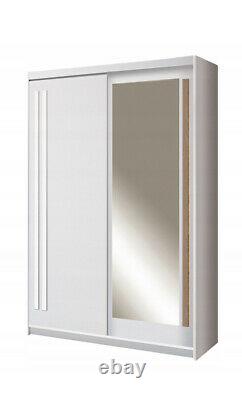 2 Door Mirrored Sliding Wardrobe. WHITE/ANDERSEN EF1-150. EFFECT. BRAND NEW