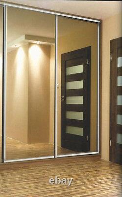 2 Mirror Sliding Wardrobe Doors to suit an opening 1570W x 2335H inc tracks