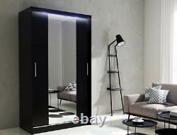 2 Sliding Door Wardrobe, Mirror, BLACK or WHITE, DELIVERY 3-5 DAYS! 120 cm wide