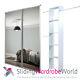 2 White Frame Sliding Mirror Wardrobe Doors & Storage & Track'stanley Design