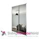 2 X Spacepro Sliding Wardrobe Doors & Tracks Mirror White Frame 120cm Wide