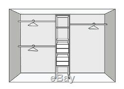 2 x Space Pro Sliding MIRROR Wardrobe Doors & Storage SILVER Framed
