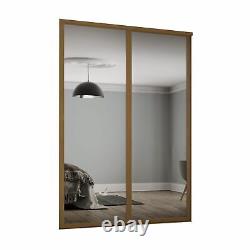 2x 610mm Spacepro Shaker Oak Framed Mirror Sliding Doors