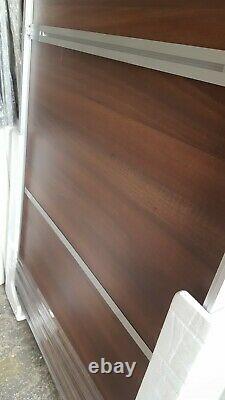 2x 762mm Spacepro walnut & tinted mirror sliding wardrobe doors with tracking