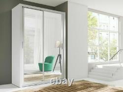 -30% SALE BRAND NEW WARDROBE, 2 sliding doors FULL MIRRORS (PIMA) WHITE 150 cm