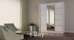 3 Sliding Doors Modern Mirrored Wardrobe Bedroom Furniture MRMA 180 cm