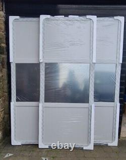 3x 914mm Spacepro Dove Grey Panel and grey mirror Shaker sliding wardrobe kit