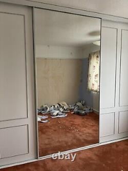 3x Sliding mirror wardrobe mirrors With Tracks (MIRROR DOOR ONLY)