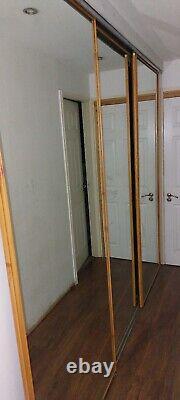 3x mirror sliding wardrobe doors 90 x 220cm