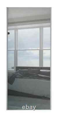 5 x 762mm silver classic framed mirror sliding wardrobe doors with track
