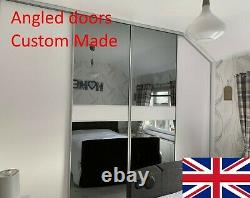 Angled Sliding Wardrobe Doors, glass or wood Bespoke, Made to Measure