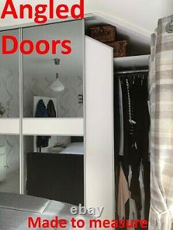 Angled glass or wood Sliding Wardrobe Doors Made to Measure, Easy Glide
