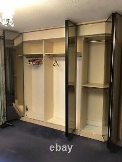 Antique And Original Tinted Mirrored Wardrobe 2x Sliding Doors From A Show Room