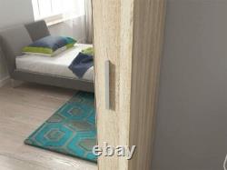 BEAUTIFUL MODERN SLIDING DOOR WARDROBE 130 cm (4ft 3inch) wide SONOMA OAK