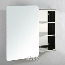 Bathroom Mirror Cabinet Wall Stainless Steel Single 660mm x 460mm Sliding Door