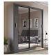 Beautiful Modern Grey Wardrobe With 2 Sliding Mirror Doors In Grey 181 Cm