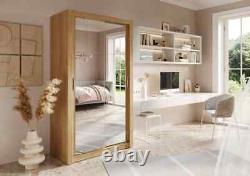 Brand New Bedroom Mirror Sliding Door Wardrobe ARTI 19 120cm Oak Shetland