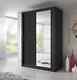 Brand New Modern Bedroom Mirror Sliding Door Wardrobe Arti 4 150cm In Black Matt