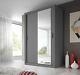 Brand New Modern Bedroom Mirror Sliding Door Wardrobe Arti 4 150cm In Grey