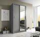 Brand New Modern Bedroom Mirror Sliding Door Wardrobe Arti 6 120cm In Grey Matt