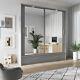 Brand New Modern Bedroom Mirror Sliding Door Wardrobe Arti 24 In Grey Matt 200cm