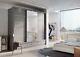 Brand New Modern Bedroom Sliding Door Wardrobe Arti 1 250cm In Grey Matt Mirror