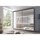 Brand New Modern Mirrored Sliding Door Wardrobe Multi 10 White And Grey 183cm