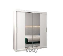 Brand New Modern Mirrored Sliding Door Wardrobe Tokyo I 180cm in White