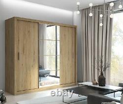 Brand New Modern Wardrobe Sliding Door with Mirror IDEA 01 in Oak Shetland 250cm