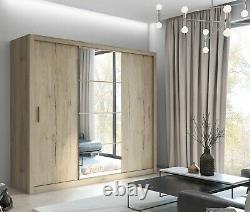 Brand New Modern Wardrobe Sliding Door with Mirror IDEA 01 in San Remo Oak 250cm