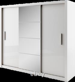 Brand New Modern Wardrobe Sliding Door with Mirror IDEA 01 in White Matt 250cm