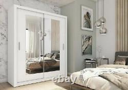 Brand New Modern Wardrobe Sliding Door with Mirror IDEA 02 in White 180cm