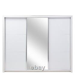 Brand New Modern Wardrobe Sliding Door with Mirror Siena 11 in White Gloss 208cm