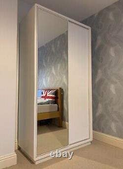 Dwell Malone wardrobe, sliding doors with mirror, white, 110 x 55 cm