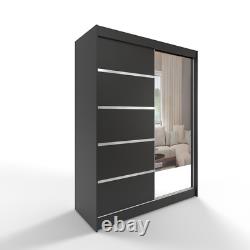 Easy Lino 3 Sliding Door Wardrobe 120cm Full Black Led Optional