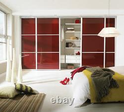Fitted coloured glass wardrobe doors/ tracks inc