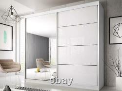 Free Next Day Delivery Brand New Modern Design 2 Door Mirrored Sliding Wardrobe