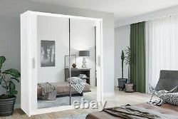 GSW Modern 2 and 3 Mirror Sliding Door Wardrobe In 4 Color and 6 Size