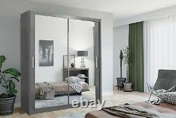 GSW Modern 2 and 3 Mirror Sliding Door Wardrobe In 4 Color and 6 Size