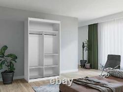 Houston Modern Double Sliding Door Wardrobe 2 Mirrored Cabinet for Bedroom