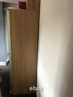 Huge IKEA PAX WARDROBE with mirror and oak effect sliding doors rrp £480