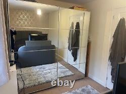 IKEA 2x Sliding Mirror Doors 200x201 with track. Wardrobe not included