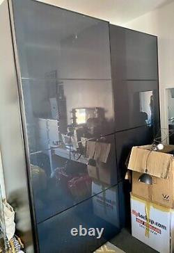 IKEA PAX Double Wardrobe w. Sliding Doors Black/Brown/Mirror Great condition