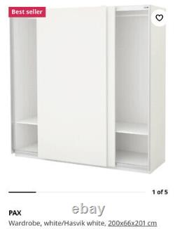IKEA PAX Double Wardrobe w. Sliding Doors Black/Brown/Mirror Great condition