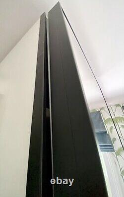 IKEA Pax Auli Sliding Doors in Black Metal Frame To Fit 236 x 150cm DOORS ONLY