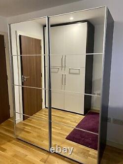 IKEA Pax Sliding Doors, Mirror Glass, Black-brown Wardrobe Frame (150cm width)