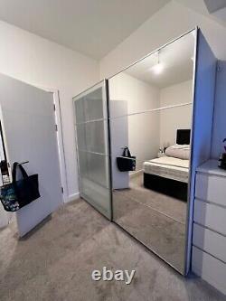 IKEA Pax wardrobe sliding mirror and frosted glass doors