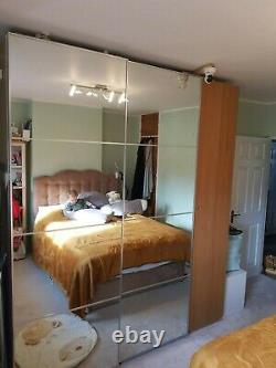 IKEA Tripple Pax Wardrobe mirror sliding doors+side door+ all internal accessory