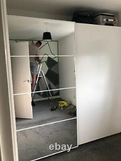 IKEA pax wardrobe white gloss sliding doors with mirror amazing condition