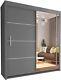 Interwood Double Sliding Door Wardrobe For Bedroom With 1 Led In 3 Colours